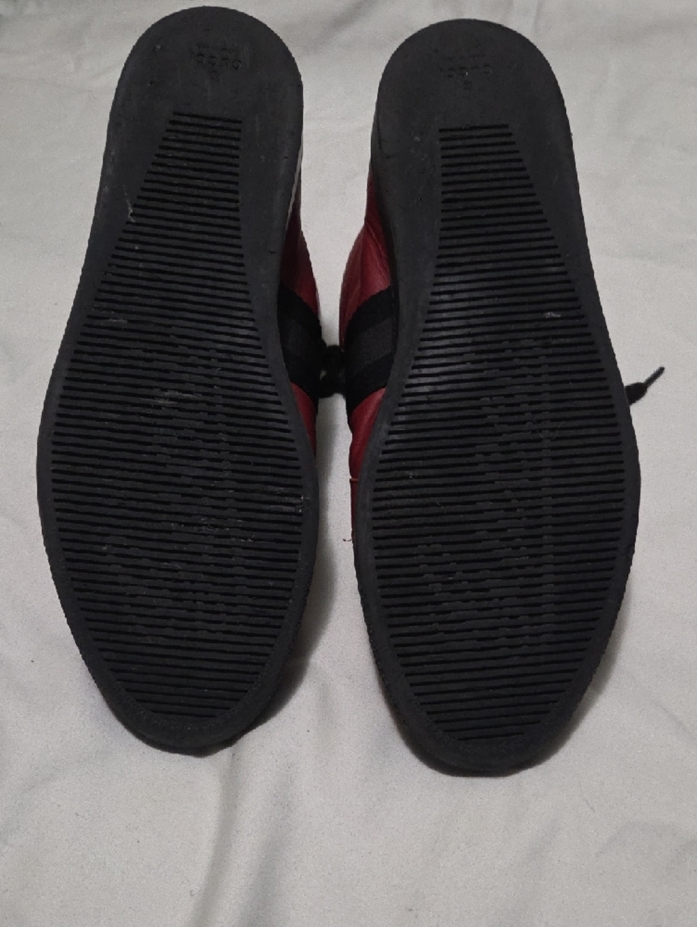 Gucci Red and Black High-Top Leather Sneakers - Picture 10 of 10